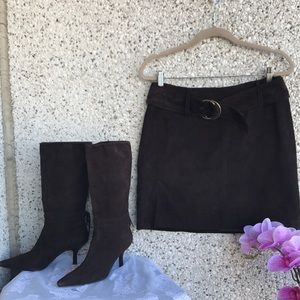 INC genuine suede mini skirt size 8